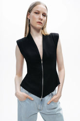 Zipper Design Blouse